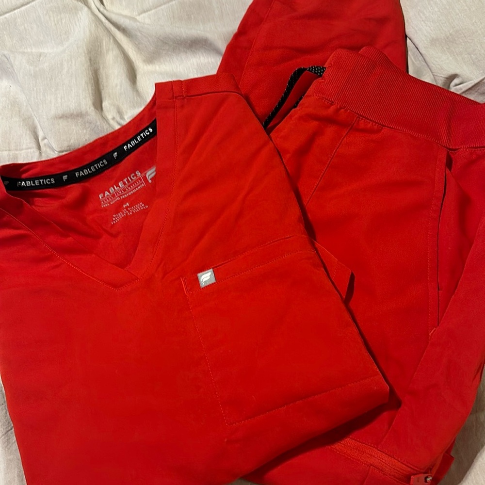 Fabletics scrubs , red size medium petite